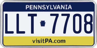 PA license plate LLT7708