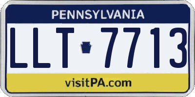 PA license plate LLT7713