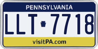 PA license plate LLT7718