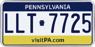 PA license plate LLT7725