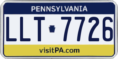 PA license plate LLT7726