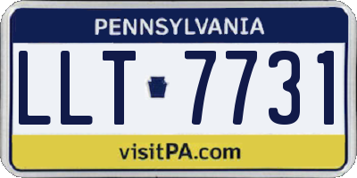 PA license plate LLT7731