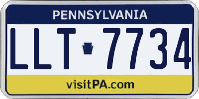 PA license plate LLT7734