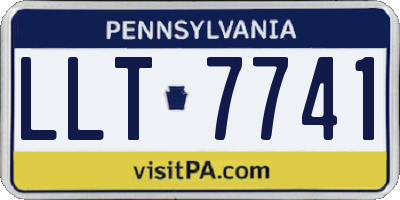 PA license plate LLT7741