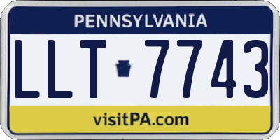 PA license plate LLT7743