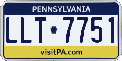PA license plate LLT7751