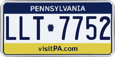 PA license plate LLT7752