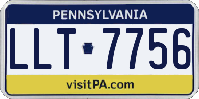 PA license plate LLT7756
