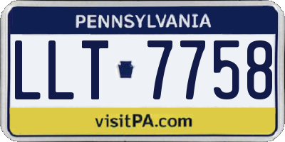 PA license plate LLT7758