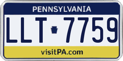 PA license plate LLT7759