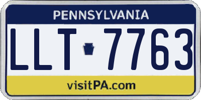 PA license plate LLT7763