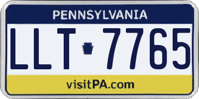 PA license plate LLT7765