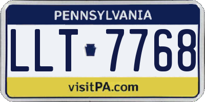 PA license plate LLT7768