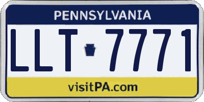PA license plate LLT7771
