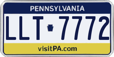 PA license plate LLT7772