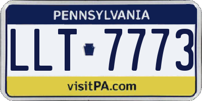 PA license plate LLT7773