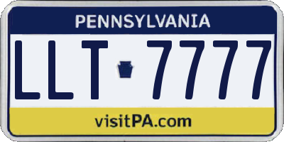 PA license plate LLT7777
