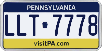 PA license plate LLT7778
