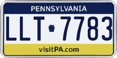 PA license plate LLT7783