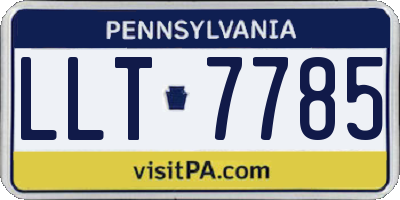 PA license plate LLT7785