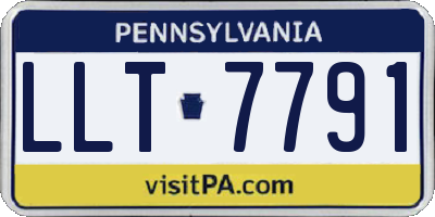 PA license plate LLT7791