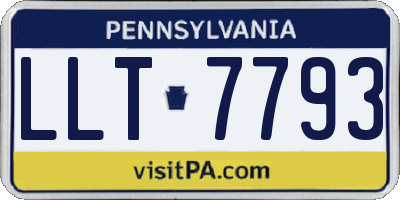 PA license plate LLT7793