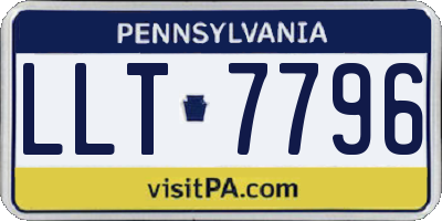 PA license plate LLT7796