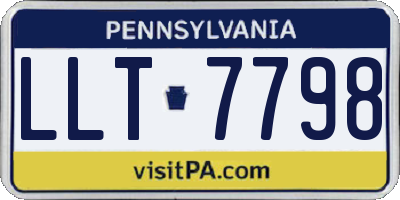PA license plate LLT7798