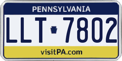 PA license plate LLT7802