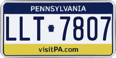 PA license plate LLT7807