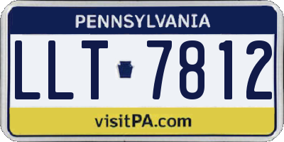 PA license plate LLT7812
