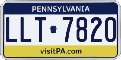 PA license plate LLT7820
