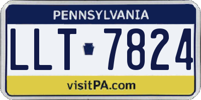 PA license plate LLT7824