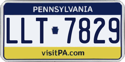 PA license plate LLT7829