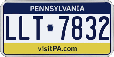 PA license plate LLT7832