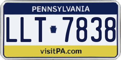 PA license plate LLT7838
