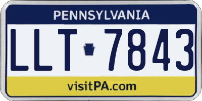 PA license plate LLT7843
