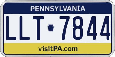 PA license plate LLT7844