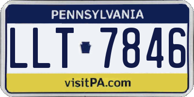 PA license plate LLT7846
