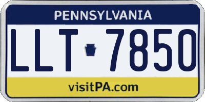 PA license plate LLT7850