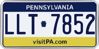 PA license plate LLT7852