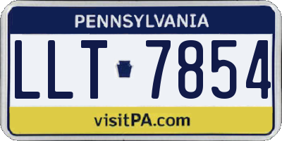 PA license plate LLT7854