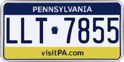 PA license plate LLT7855