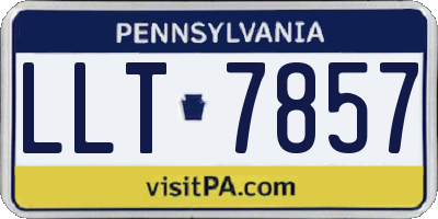 PA license plate LLT7857