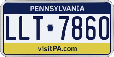 PA license plate LLT7860