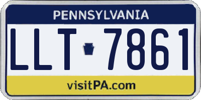 PA license plate LLT7861