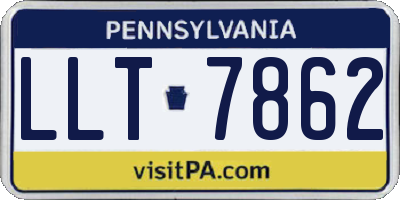PA license plate LLT7862