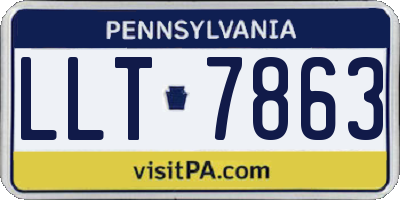 PA license plate LLT7863