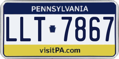 PA license plate LLT7867