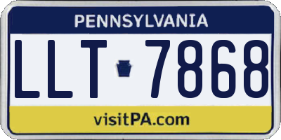 PA license plate LLT7868